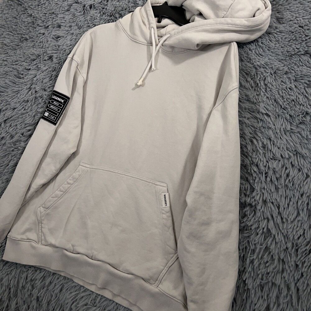 Legends Adult Sweatshirt Large Beige Hoodie Fairfax Solid Fleece Pullover Mens